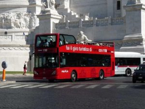 Italian open top tour bus in Rome